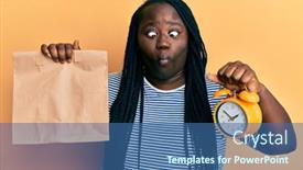  Presentation with food fish - Audience pleasing presentation theme consisting of young-black-woman-with-braids backdrop and a ocean colored foreground