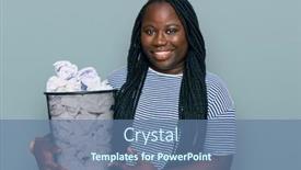  Presentation with bin - Cool new slide deck with young-black-woman-with-braids backdrop and a ocean colored foreground