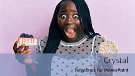  Presentation with rice crackers - Presentation theme consisting of young-black-woman-with-braids background and a light blue colored foreground
