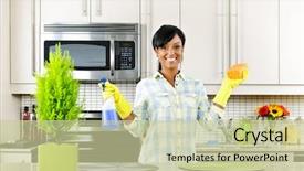  Presentation with black woman - Slides having little girl swimming on a surfboard in the turquoise sea background and a arctic colored foreground