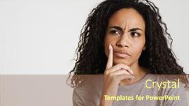  Presentation with hair salon scissors in black - Slides featuring young-black-woman-with-wavy background and a coral colored foreground
