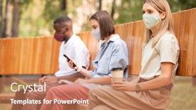  Presentation with millennials - Audience pleasing slide deck consisting of young-blond-bored-woman backdrop and a coral colored foreground