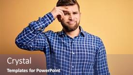  Presentation with skin infection - Audience pleasing slide deck consisting of young-blond-businessman-with-beard backdrop and a ocean colored foreground