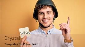  Presentation with curly hair - Beautiful presentation theme featuring young-blond-businessman-with-curly backdrop and a coral colored foreground