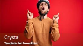  Presentation with cyclist - Colorful PPT layouts enhanced with young-blond-cyclist-man backdrop and a tawny brown colored foreground