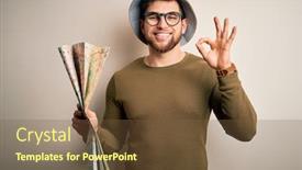  Presentation with explorer - Amazing presentation theme having young-blond-explorer-man backdrop and a tawny brown colored foreground