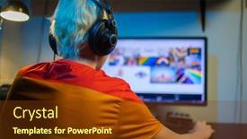  Presentation with lgbt - PPT layouts having young-blond-guy-works-home background and a tawny brown colored foreground