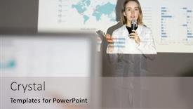  Presentation with medical student - Audience pleasing PPT theme consisting of young-blond-haired-medical-student backdrop and a light gray colored foreground
