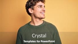  Presentation with yellow green - Slide deck consisting of young-blond-handsome-man background and a dark gray colored foreground