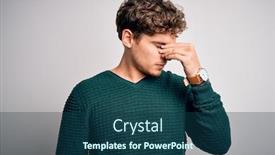  Presentation with curly hair - Cool new PPT theme with young-blond-handsome-man backdrop and a  colored foreground