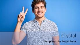  Presentation with polo - Beautiful PPT theme featuring young-blond-handsome-man backdrop and a light blue colored foreground