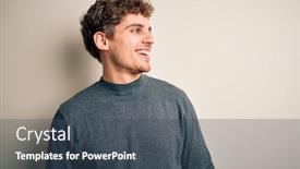  Presentation with man in nature - Slide deck with young-blond-handsome-man background and a ocean colored foreground