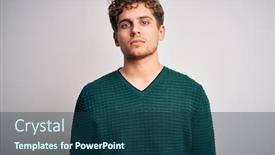  Presentation with simple green - Presentation theme featuring young-blond-handsome-man background and a ocean colored foreground