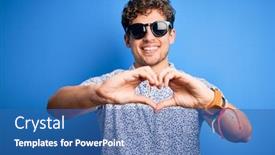  Presentation with polo - Cool new presentation theme with young-blond-handsome-man backdrop and a ocean colored foreground