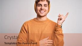  Presentation with wool - Audience pleasing slide deck consisting of young-blond-handsome-man backdrop and a coral colored foreground