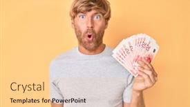  Presentation with mouth - Slides having young-blond-man-holding-israeli background and a lemonade colored foreground