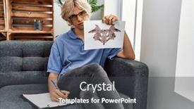  Presentation with environmental psychology man green - Presentation theme consisting of young-blond-man-psychologist-having background and a dark gray colored foreground