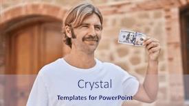  Presentation with confident - Presentation theme having young-blond-man-smiling-confident background and a sky blue colored foreground