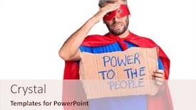  Presentation with angry people - PPT layouts having young-blond-man-wearing-super background and a lemonade colored foreground