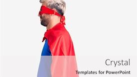  Presentation with super man - Slide deck enhanced with young-blond-man-wearing-super background and a white colored foreground