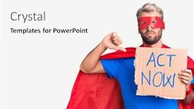  Presentation with super man - Colorful PPT theme enhanced with young-blond-man-wearing-super backdrop and a white colored foreground