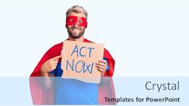  Presentation with super man - Cool new PPT layouts with young-blond-man-wearing-super backdrop and a light blue colored foreground
