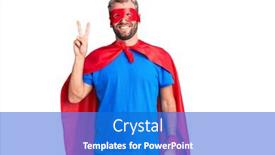  Presentation with super man - PPT layouts consisting of young-blond-man-wearing-super background and a cobalt blue colored foreground