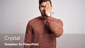  Presentation with emotion - Slides with young-blond-man-with-beard background and a tawny brown colored foreground