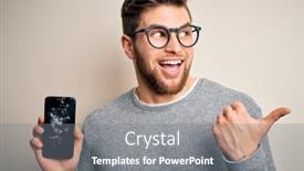  Presentation with blue eyes - Slide deck having young-blond-man-with-beard background and a gray colored foreground