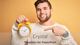  Presentation with blue yellow - Cool new slide deck with young-blond-man-with-beard backdrop and a lemonade colored foreground