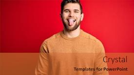  Presentation with blue and purple and red - Amazing slide set having young-blond-man-with-beard backdrop and a red colored foreground