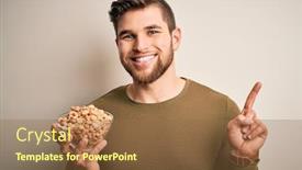  Presentation with blue eyes - Amazing PPT layouts having young-blond-man-with-beard backdrop and a tawny brown colored foreground