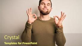  Presentation with meditation green - Slide deck consisting of young-blond-man-with-beard background and a tawny brown colored foreground