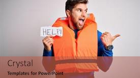  Presentation with blue eyes - Audience pleasing PPT theme consisting of young-blond-man-with-beard backdrop and a red colored foreground