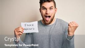  Presentation with news paper - PPT layouts having young-blond-man-with-beard background and a gray colored foreground