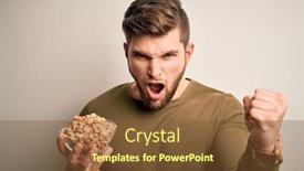  Presentation with salty - PPT theme featuring young-blond-man-with-beard background and a tawny brown colored foreground