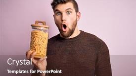 Presentation with macaroni - Beautiful slide set featuring young-blond-man-with-beard backdrop and a tawny brown colored foreground