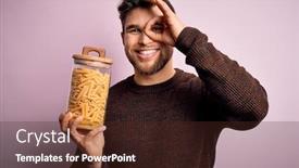  Presentation with dry eye - Slides featuring young-blond-man-with-beard background and a tawny brown colored foreground