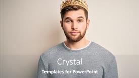  Presentation with king crown - Beautiful theme featuring young-blond-man-with-beard backdrop and a gray colored foreground