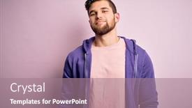  Presentation with pink simple - Colorful PPT theme enhanced with young-blond-man-with-beard backdrop and a coral colored foreground