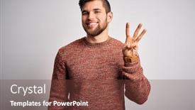  Presentation with blue eyes - Amazing theme having young-blond-man-with-beard backdrop and a tawny brown colored foreground