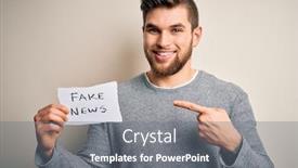  Presentation with news paper - Theme featuring young-blond-man-with-beard background and a gray colored foreground