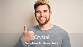  Presentation with king crown - Cool new presentation theme with young-blond-man-with-beard backdrop and a gray colored foreground
