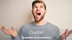  Presentation with king crown - Beautiful PPT theme featuring young-blond-man-with-beard backdrop and a gray colored foreground