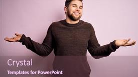  Presentation with advertising - Amazing presentation theme having young-blond-man-with-beard backdrop and a tawny brown colored foreground