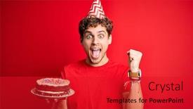  Presentation with curly hair - Beautiful presentation featuring young-blond-man-with-curly backdrop and a red colored foreground