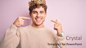  Presentation with curly hair - Slide set consisting of young-blond-man-with-curly background and a lemonade colored foreground