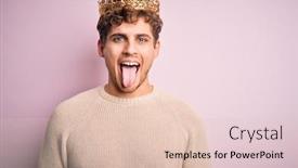  Presentation with king crown - Theme featuring young-blond-man-with-curly background and a lemonade colored foreground