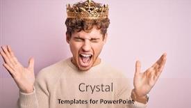  Presentation with king crown - Amazing presentation having young-blond-man-with-curly backdrop and a lemonade colored foreground
