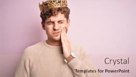 Presentation with king crown - Theme featuring young-blond-man-with-curly background and a lemonade colored foreground